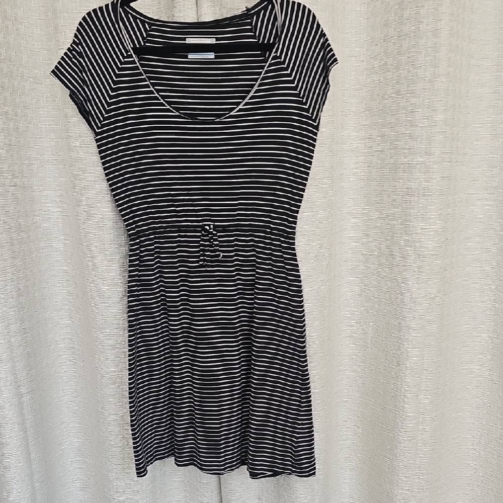 Columbia Black and White Striped Mini Dress